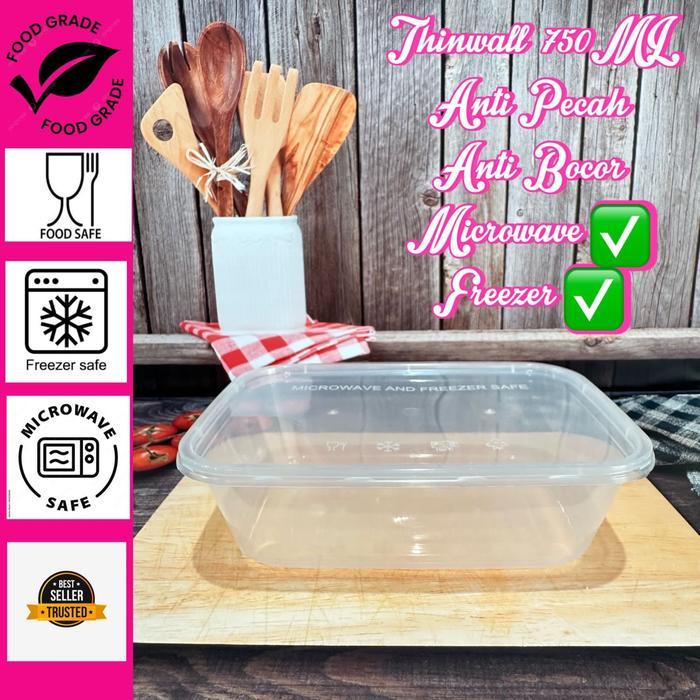 Terbaru Thinwall Oval 750Ml / Lunch Box Plastik 750Ml / Kotak Makan Plastik