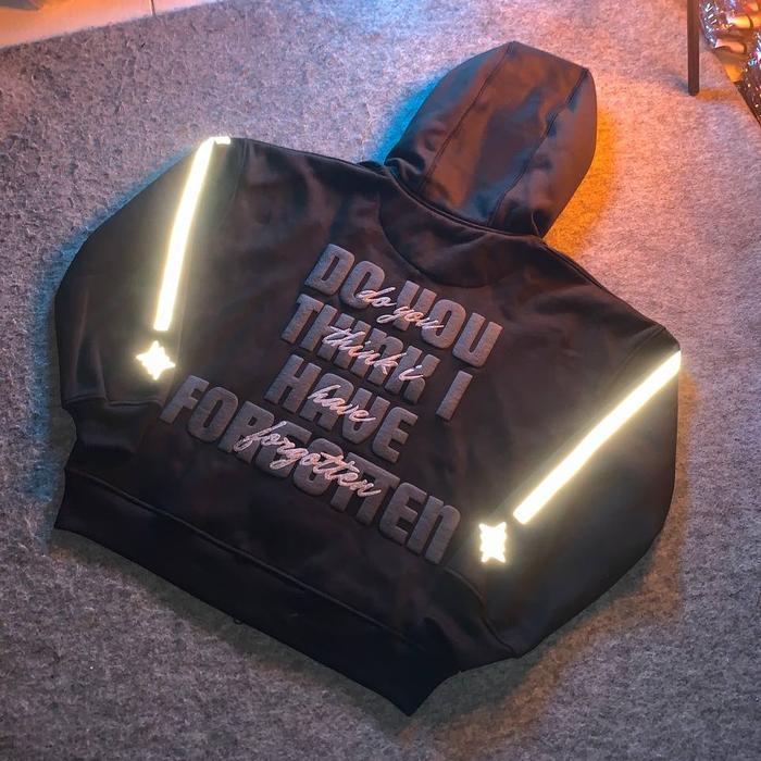 About You Hoodie Double Zipper - Kupluk Sherpa - Reflektif + Plastisol Puff Ink Glitter - Fleece