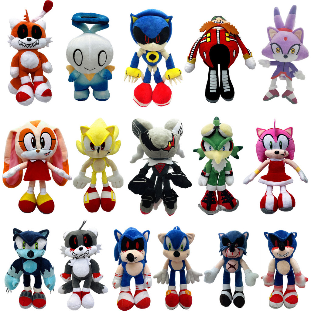 2025 New 25cm Super Sonic Action Doll Plush Toy Hedgehog Model Plush Doll Tarsnak Sofa Plushie Toys