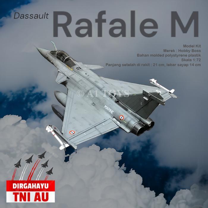 Model Kit miniatur pesawat Dassault Rafale M Hobby Boss 21 cm 1:72