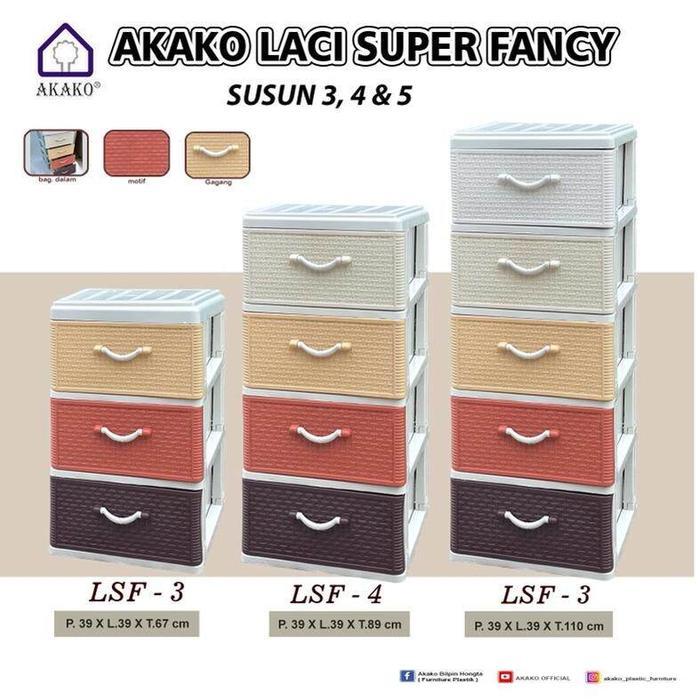 lemari laci plastik akako rotan/laci plastik akako fancy