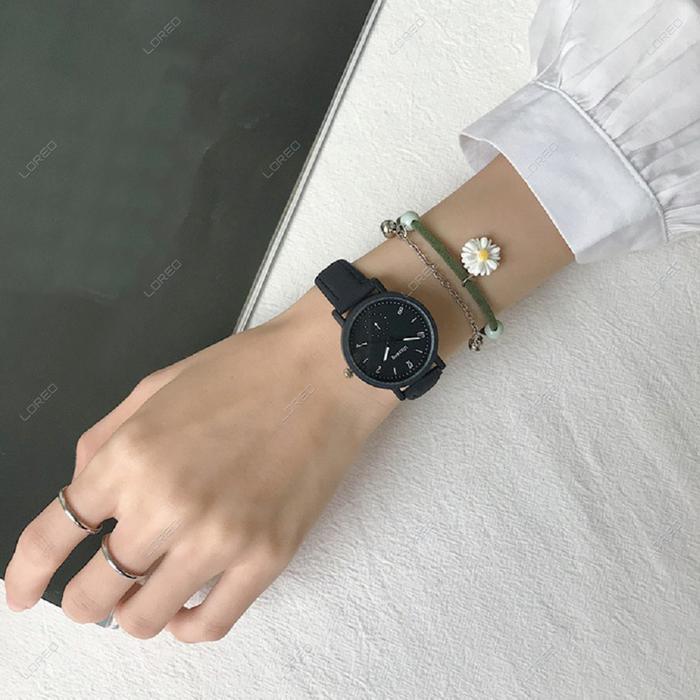 Loreo - Jam Tangan Wanita Retro Dial Bulat Analog Quartz Watch