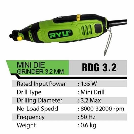 Mesin Gerinda Mini Ryu Rdg 3.2 Grinder Mini Ryu Rdg 3.2