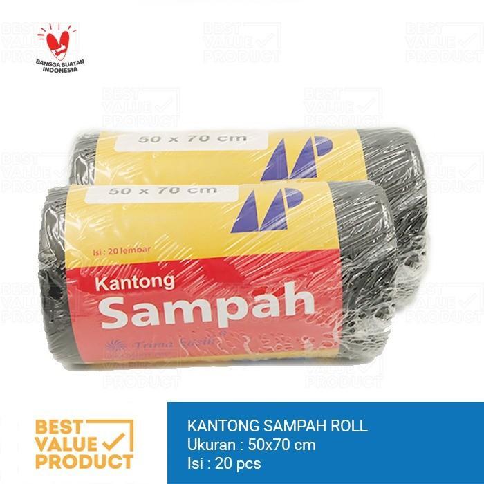 plastik sampah roll ukuran 50 x 70 / trashbag 50x70 roll hd