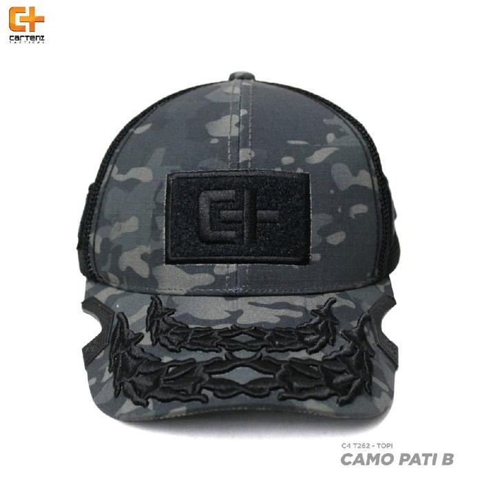 Topi Pria Cartenz Tactical Series Dark Camo Pati - Hitam (02)