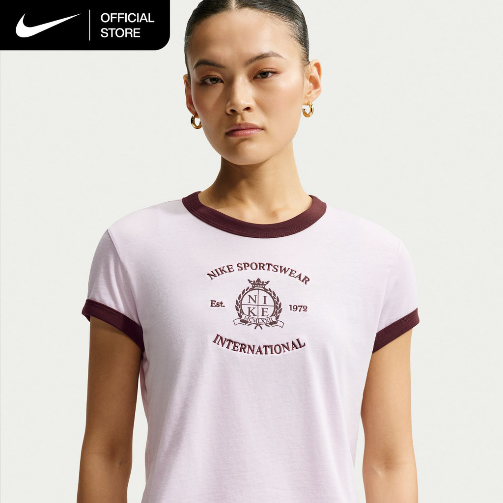 Nike Sportswear Women's Ringer T-Shirt - Bleached Lilac [IV5500-583]