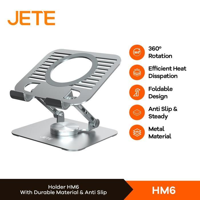 Spigen Jete - Stand Laptop Jete Hm6 Foldable Holder Rotateable 360 Dudukan Laptop 3 Level Adjustable