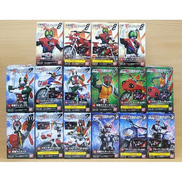 SHODO-X KAMEN RIDER SHOWA & RIDER MACHINE V3 X AMAZON STRONGER SUPER-1