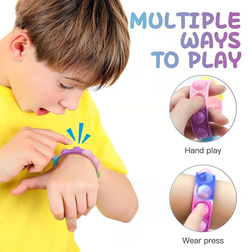 32Pcs Pop Bracelet Fidget Toy Pack Set Wearable Fidget Bracelets Push Poping Bubble Sensory Stress