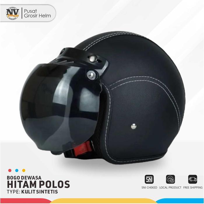 HELM BOGO UNTUK DEWASA/REMAJA VARIASI KULIT POLOS helm pororo dewasa