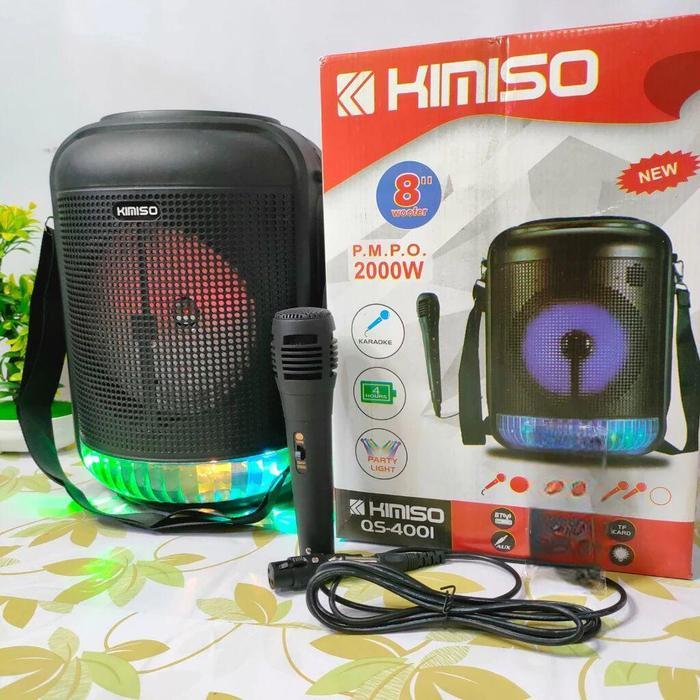 MKC KIMISO-4001 SPEAKER AKTIF BLUETOOTH SPEAKER KARAOKE PORTABLE 8" BULAT KIMISO QS-4001 BLUETOOTH