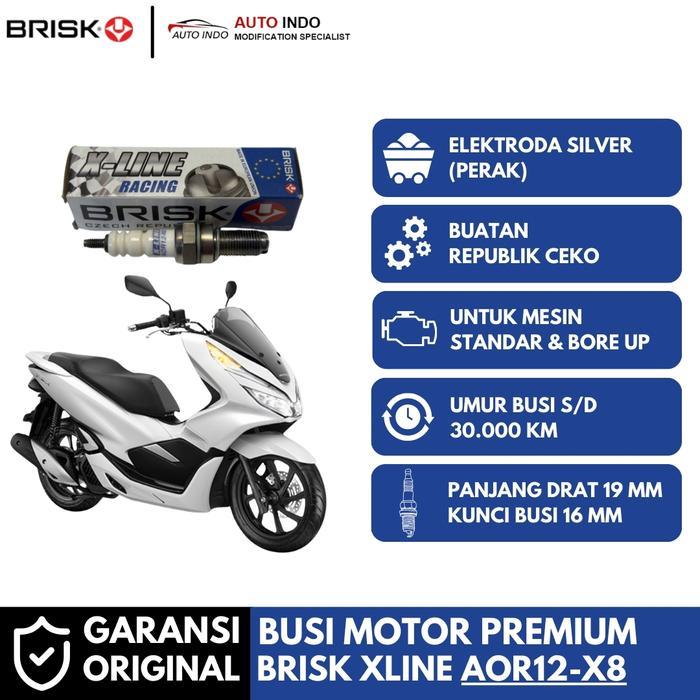 Busi Motor Brisk Xline Racing Aor12-X8 Untuk Honda Pcx 150