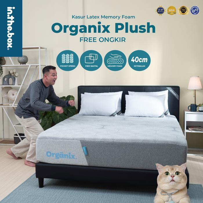 Kasur Busa Latex 40 cm Natural Fabric Inthebox Organix Plush 180x200 - Free bantal