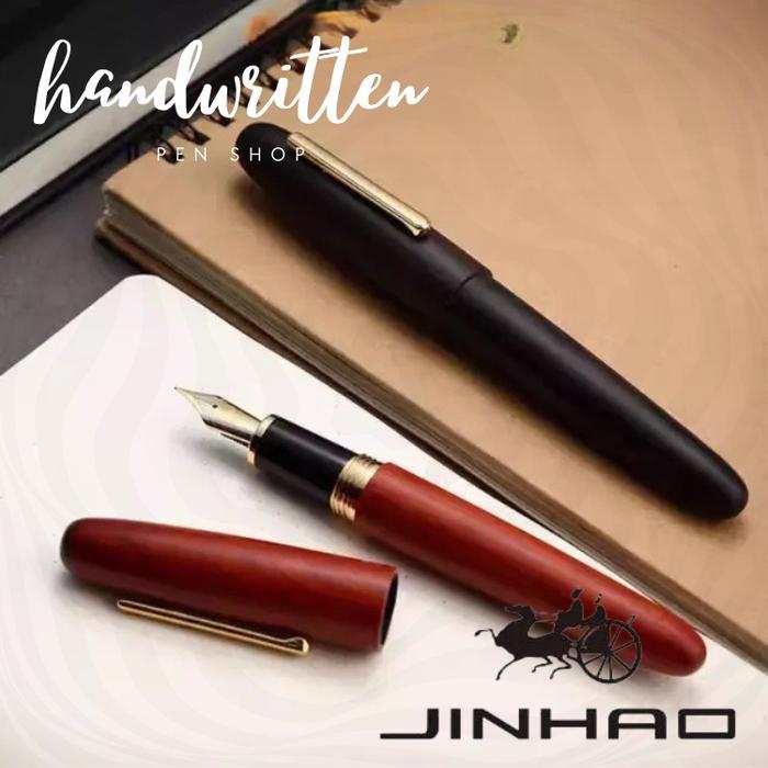 Jinhao 9056 Fountain Pen + Converter * Wood Solid Pena Tanda Tangan