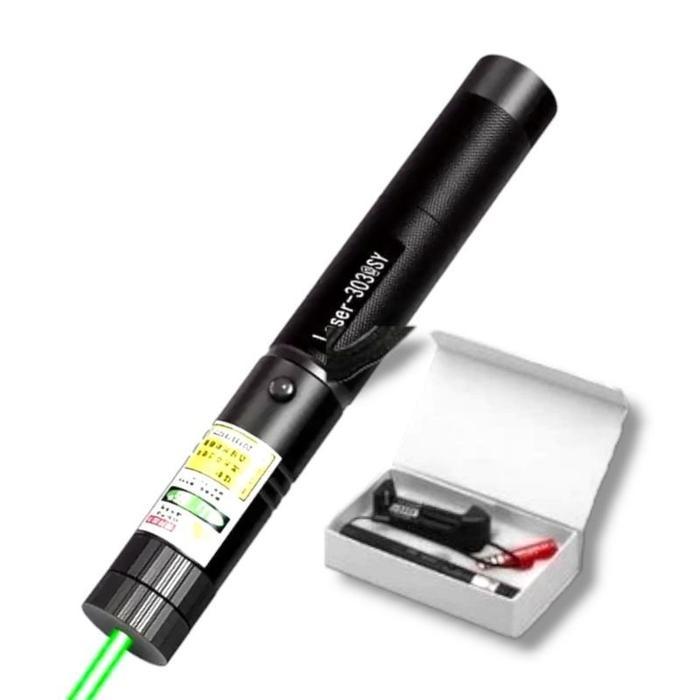 Diskon Laser Green Pointer 303 511 Jarak Fullset Jauh Hijau Hitam Charger Senter Original
