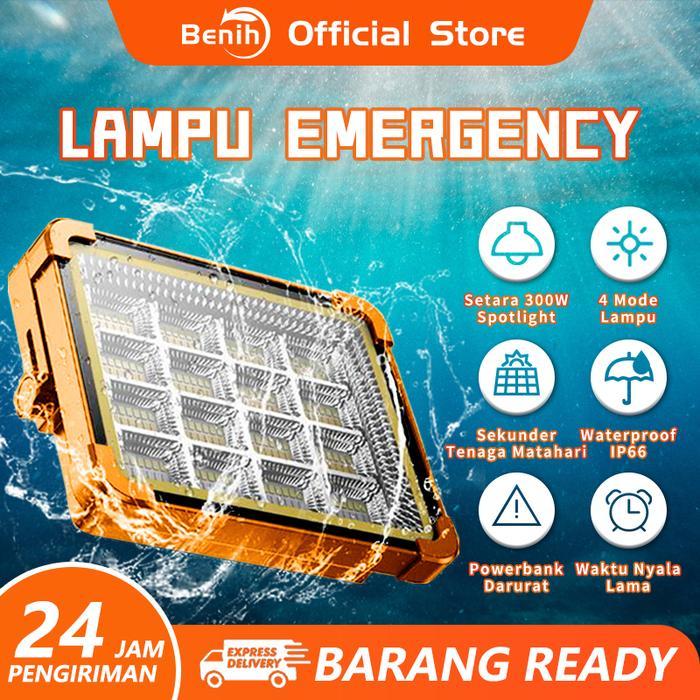 Premium Lampu Emergency 300W Led Lampu Solar Portable Cas Lampu Camping Original