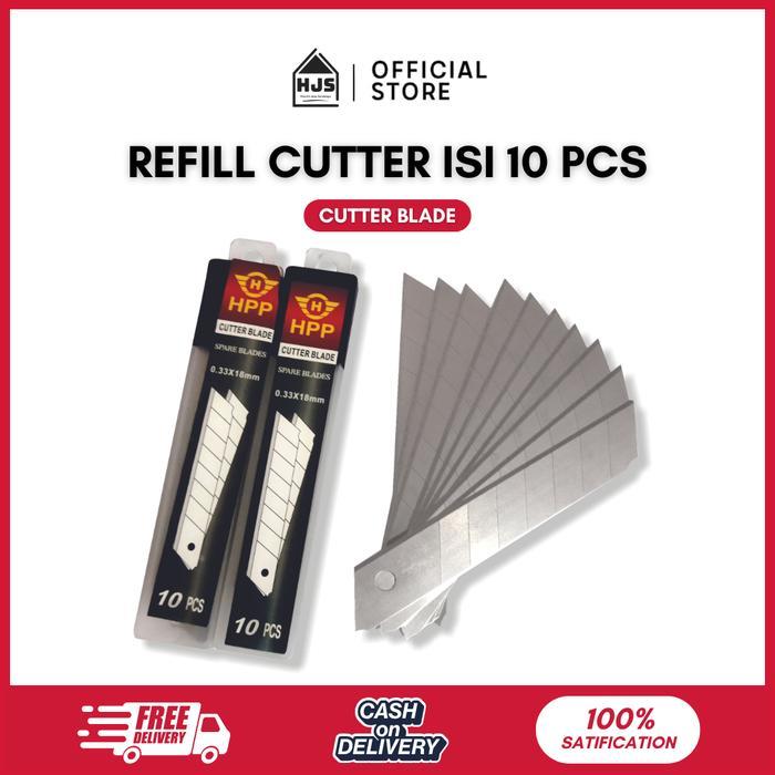 cod HJS Refill Cutter Besar 10 PCS Mata Pisau Kater / Isi cutter / refil kater 18mm ready