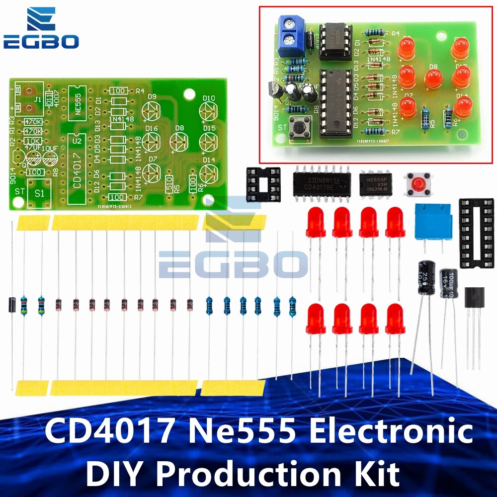 1~2PCS Electronic Dice Kit Led Dice Parts Cd4017 Ne555 Electronic DIY Production Kit with Reverse