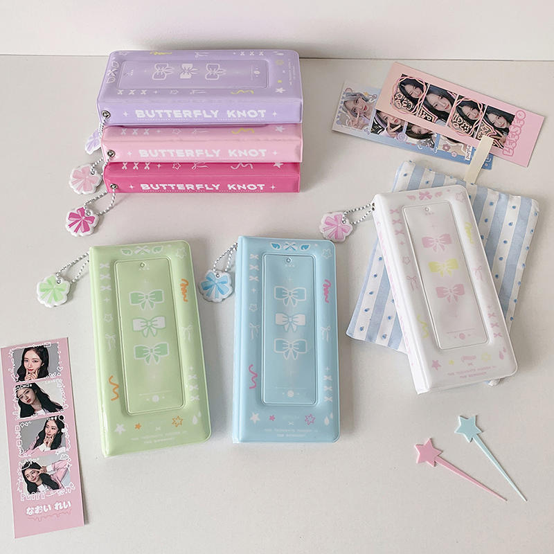 INS Style Cute Cartoon Mini Album Life 4 Cut Card Holder K-Pop Idol Photo Card Holder With 20 Inner