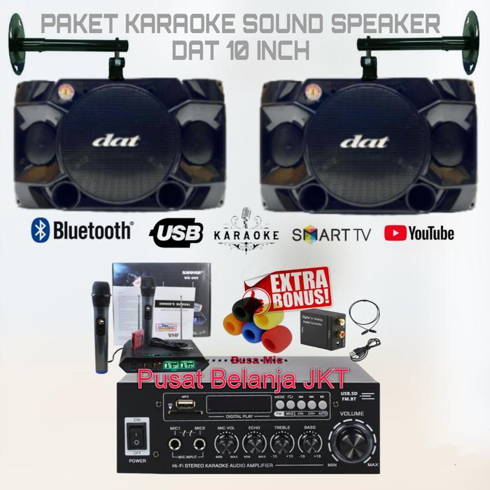 PAKET KARAOKE HEMAT RUMAHAN SPEAKER DAT 10 INCH PAKET SOUND KARAOKE