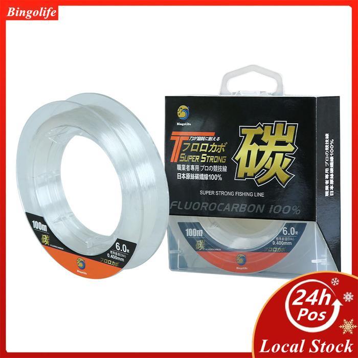 Senar Pancing Bingolife Jepang Fluorocarbon Senar Tali Pancing Fishingline 7~42Lb Kawat Serat Karbon