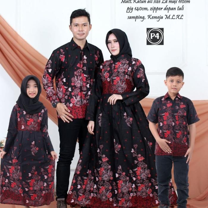 Baju dress gamis jumbo ld 120 couple keluarga dan anak motif bunga