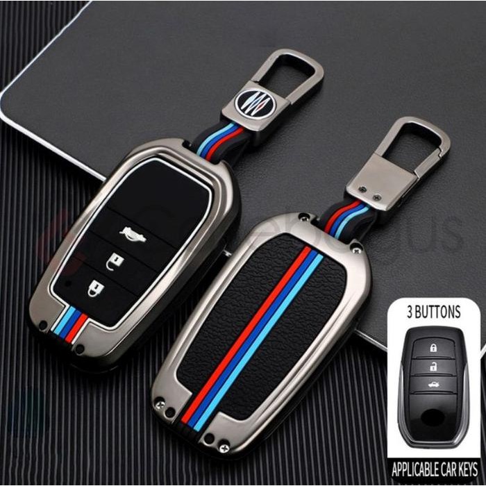 Toyota Fortuner Vrz Alphard - 2In1 Metal Case Kunci Mobil Key Cover