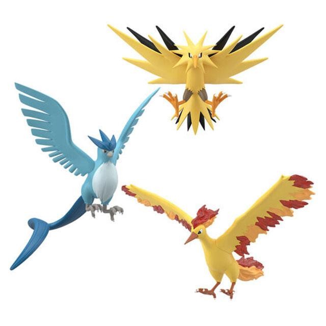 Bandai Pokemon World Scale - Moltres, Zapdos, Articuno