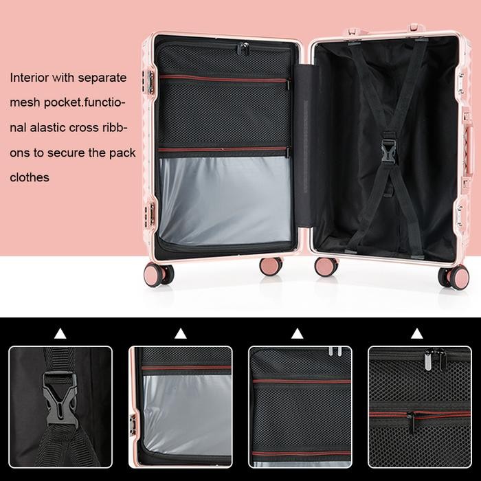 djip- Roaming Koper R068 Cabin Size 20 Inch Sd Bagasi Size 28 Inch Aluminium Frame Tsa Lock