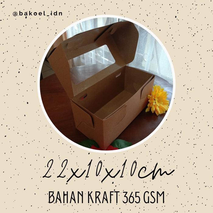 Box Mika Kotak Kardus Kemasan Kraft Bolu Gulung Roti Kue Tinggi 10 cm