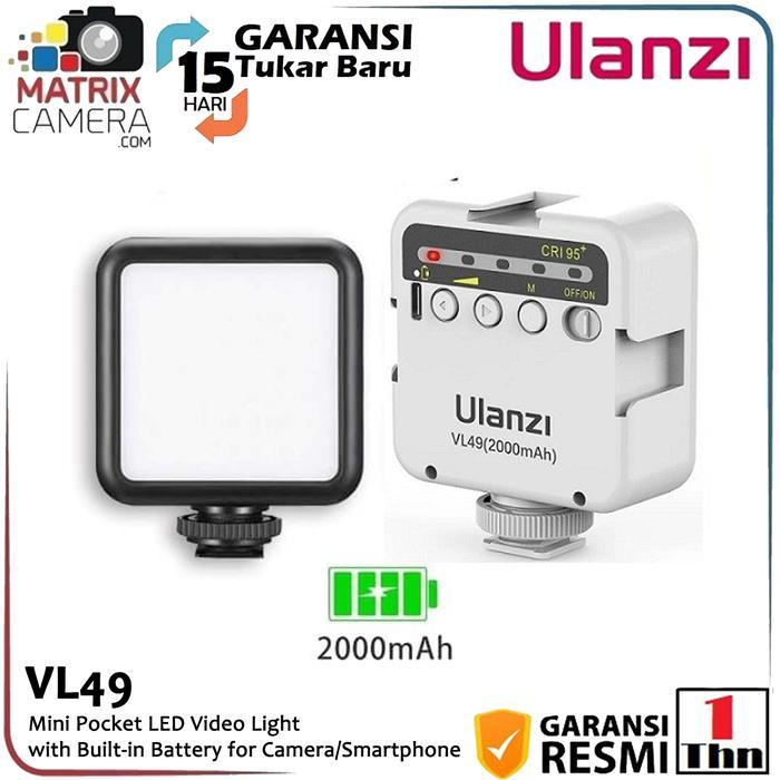 Ulanzi VL-49 VL 49 Lampu LED Mini Video Light for Camera, Smartphone