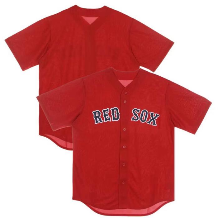 Jersey Baju Baseball Boston Sox Merah Road Promo 