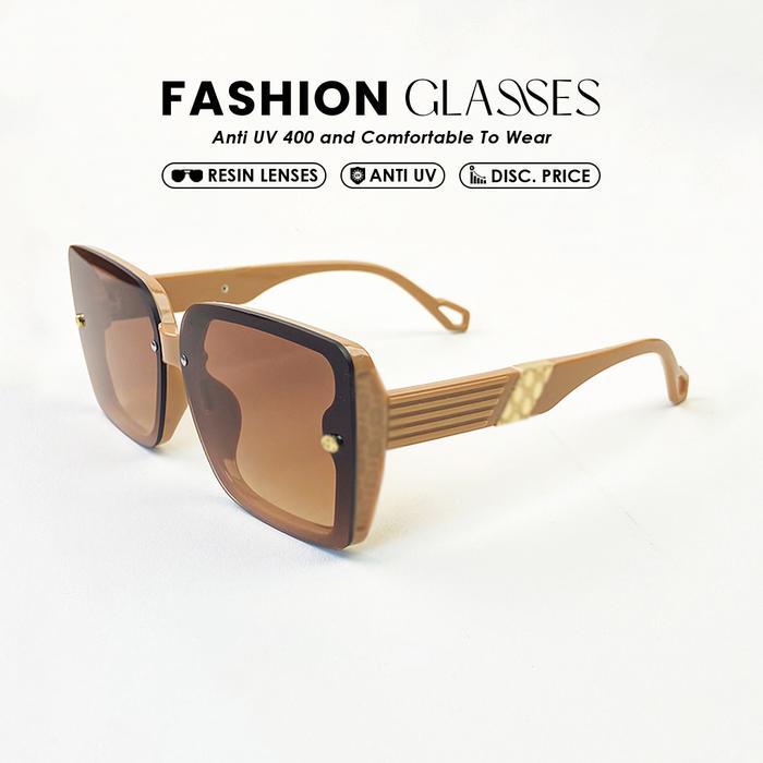 Larisbgt- Cool Vision Kacamata - Kacamata Sunglasses Wanita Anti Uv 400 Bahan Premium Frameless