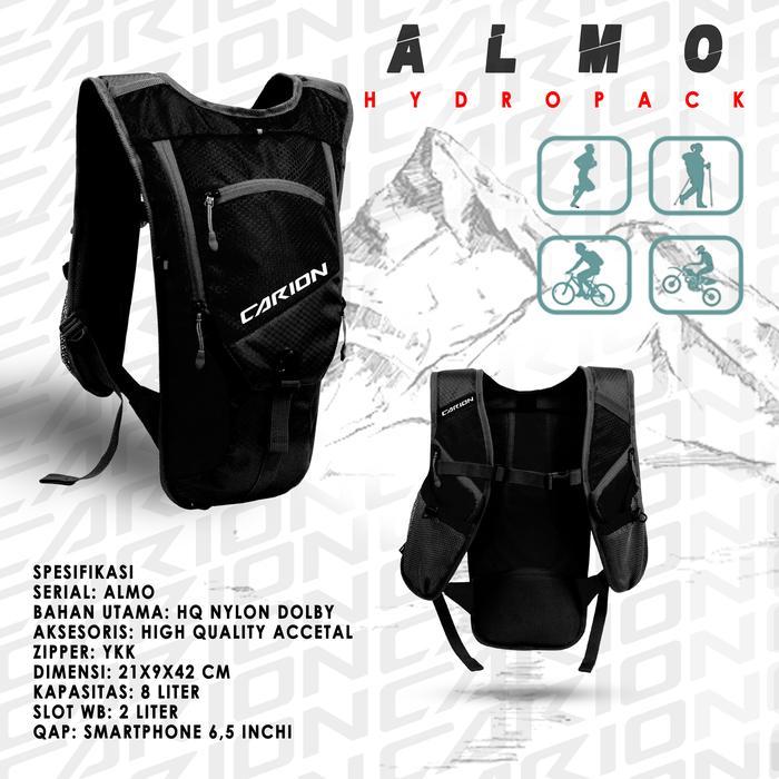 Carion Tas Ransel Almo Full Abu Tua Outdoor Hydropack Sepeda Motor Trail 8 Liter Cariontrail Mendaki