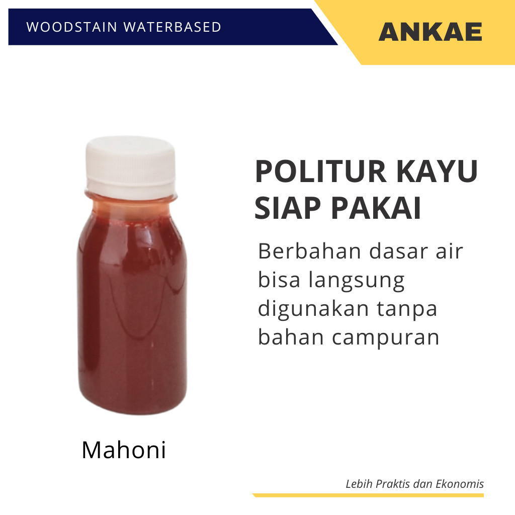 Cat Politur Kayu Jati Mahoni Plitur Waterbased Siap Pakai 60ml