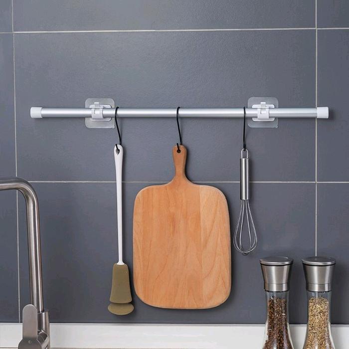 Pengait Tiang Gorden Fleksibel, Jepitan Tiang Gorden, Bracket Tiang Gorden Kolong Dapur Gantungan