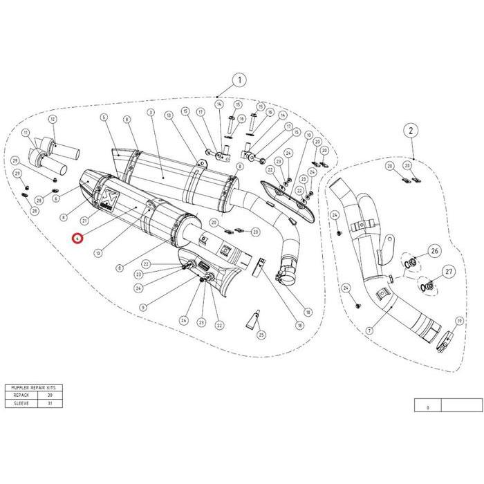ORIGINAL Silencer M-HZ03205C/1 Carbon R1 AKRAPOVIC M-HZ03205C/1 READY STOCK