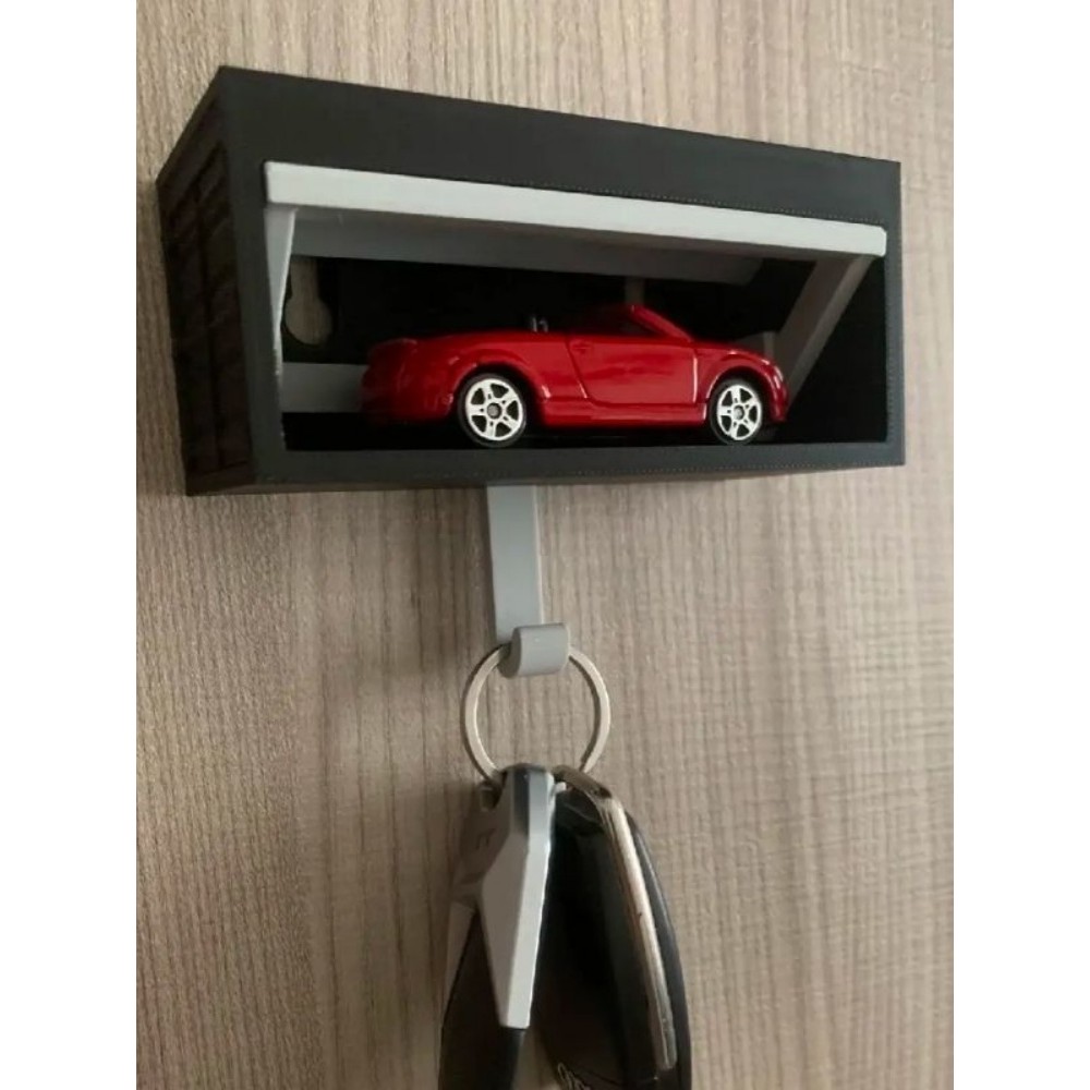 Car Garage Key Holder With Opening Door Fun Garage Keychain Wall Hanging Car Key Holder Easy