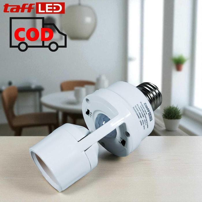 Fitting Lampu Sensor Gerak Otomatis Dudukan Bohlam Timer Hemat Listrik Rumah Garasi Tangga