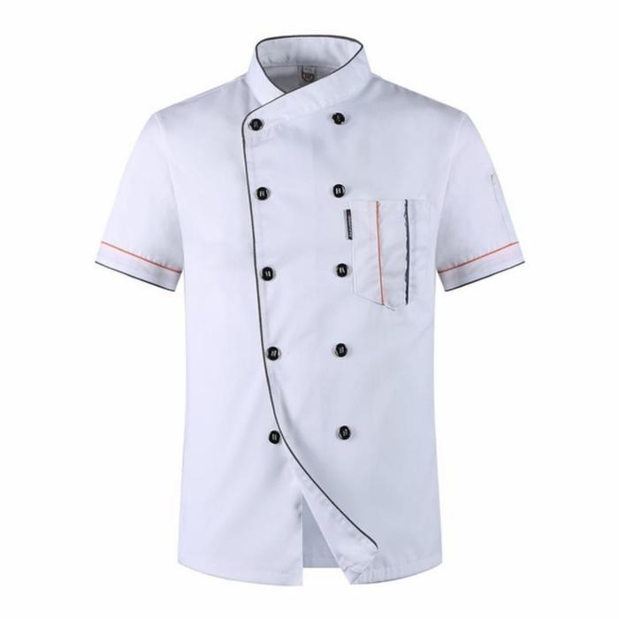 Premium Baju Chef Seragam Chef Kemeja Koki Kemeja Chef Lengan Pendek Original