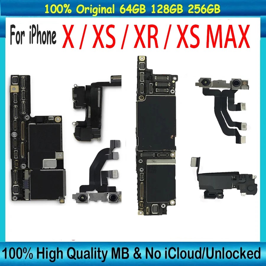 Free icloud shippin Original Mainboard For iPhone X XS XR XS Max Motherboard Face ID Full Chips