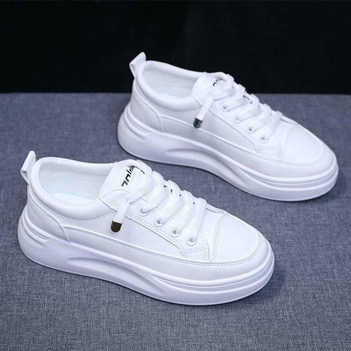 Soodam LV0081 SEPATU SNEAKERS WANITA CASUAL POLOS - PUTIH, 36