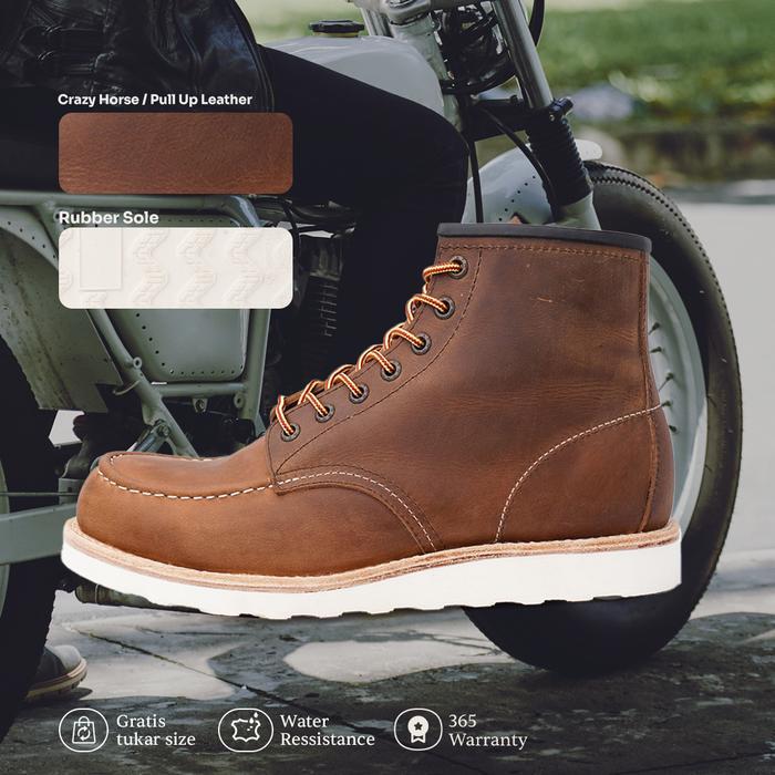 LTHRKRFT - Boots - Sepatu Boots Pria Moc Toe Boots Kulit Asli