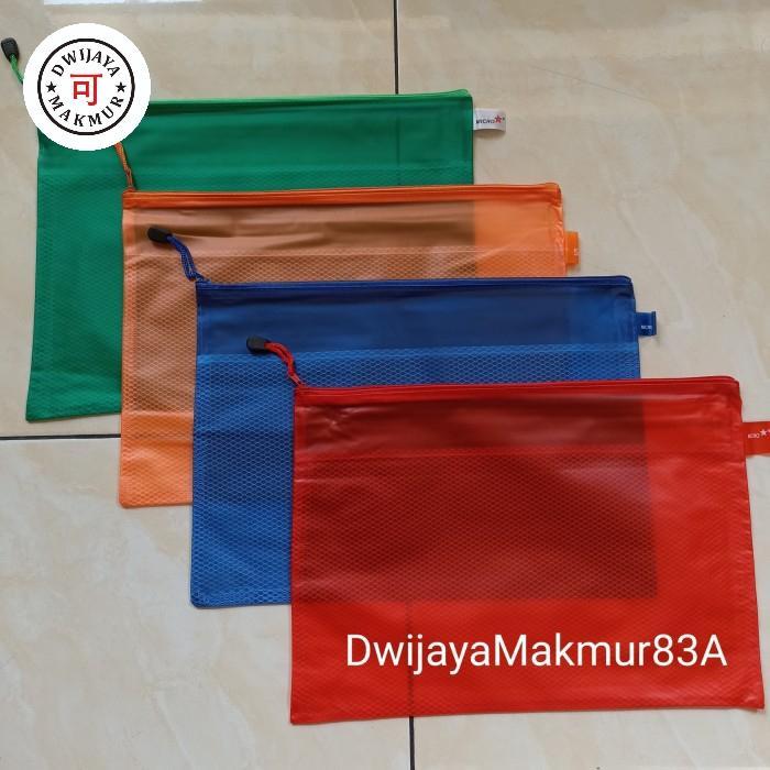 Official Map Buku Sekolah / Map Zipper Bag Ukuran Folio (12 Buah) Original