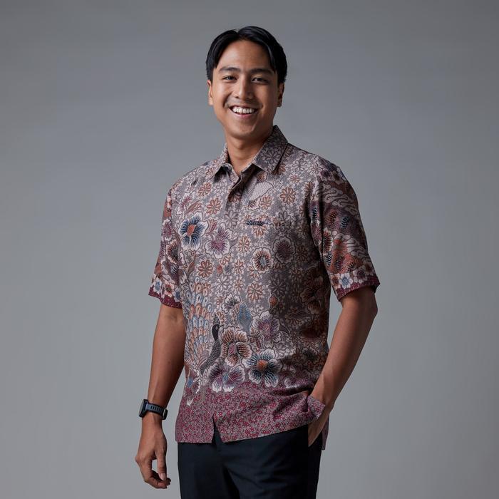 Merakge Mandalas Batik Kemeja Batik Pria Lengan Pendek Motif Mandalas - S Kemeja Batik Pria Lengan P