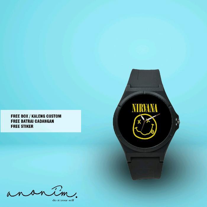 JAM TANGAN DISTRO JAM TANGAN PRIA NIRVANA COCOK UNTUK KAOS NIRVANA ATAU KAOS MUSIK