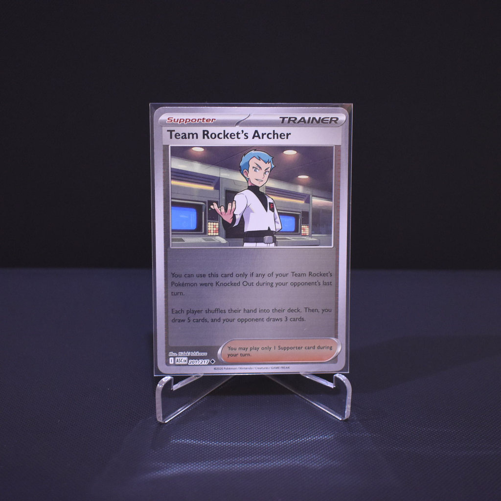 Team Rocket's Archer, 201/217, Ascended Heroes (ASC), Reverse Holo (RH), Kartu Pokemon, [#1]