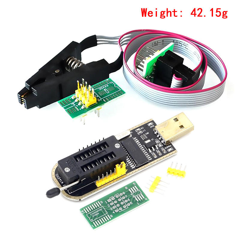H341A XTW100 24 25 EEPROM Fl BIOS H341 USB Programmer ule + SOI8 SOP8 Test lip For EEPROM 93XX 25XX