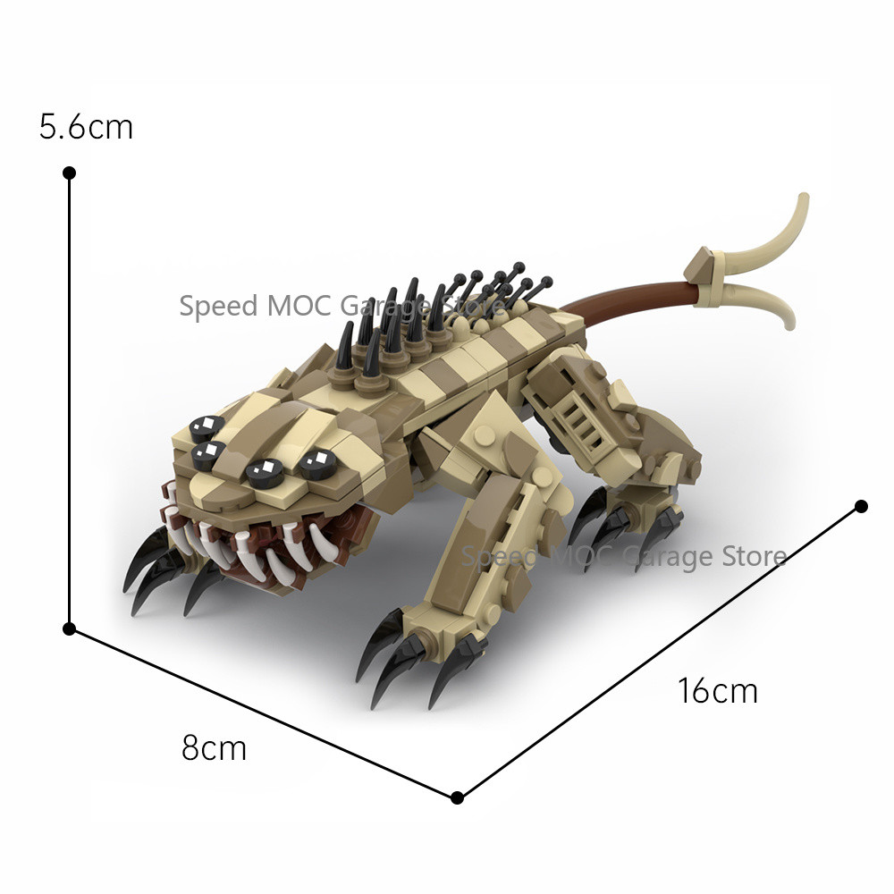Petranaki Sand Predator Creature MOC Building Blocks, Desert Beast Model with Sharp Teeth & Claws