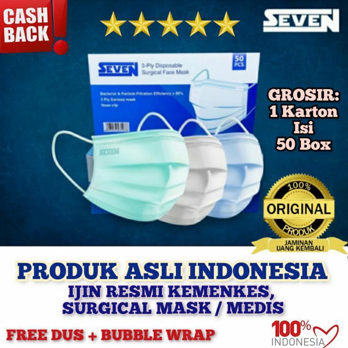 MASKER SEVEN MEDIS SURGICAL 3PLY 1KARTON 50BOX